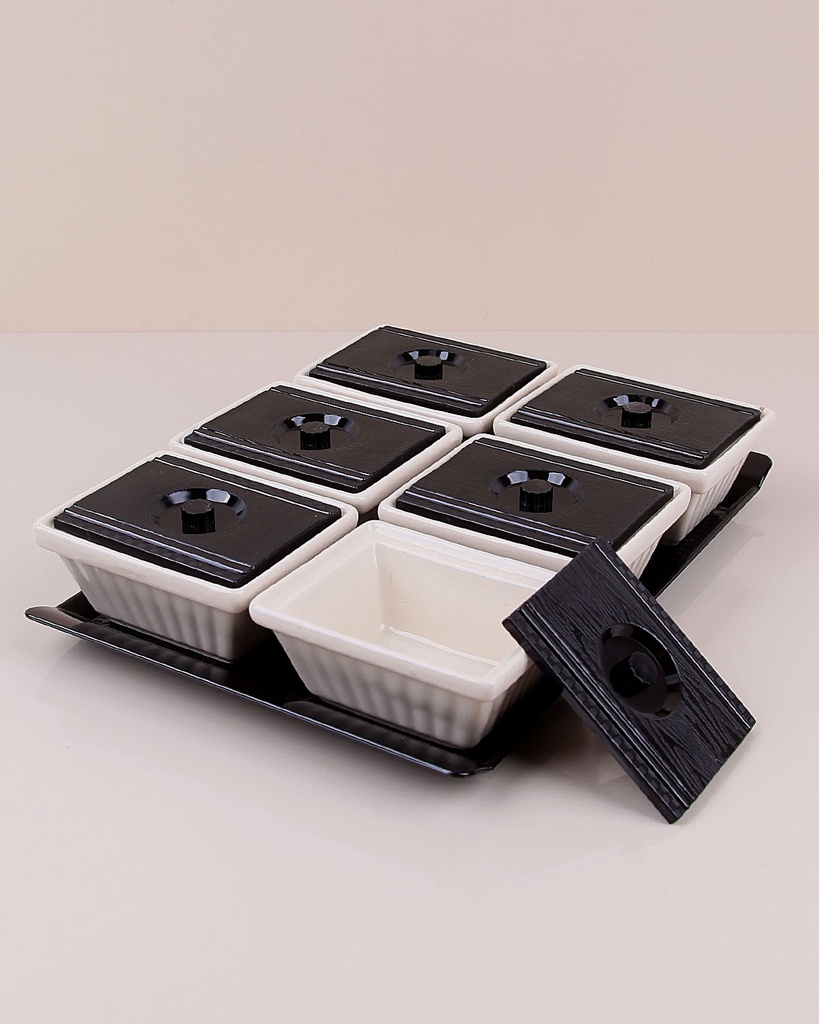 PLATEAU SERVICE CERAMIQUE 6 PIECES