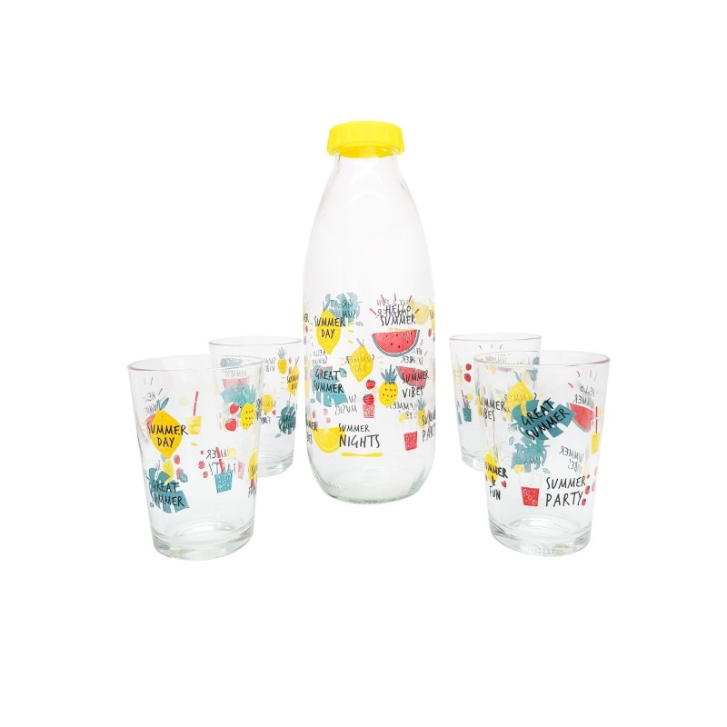 SET 5 PIECES VERRE + BOUTEILLE