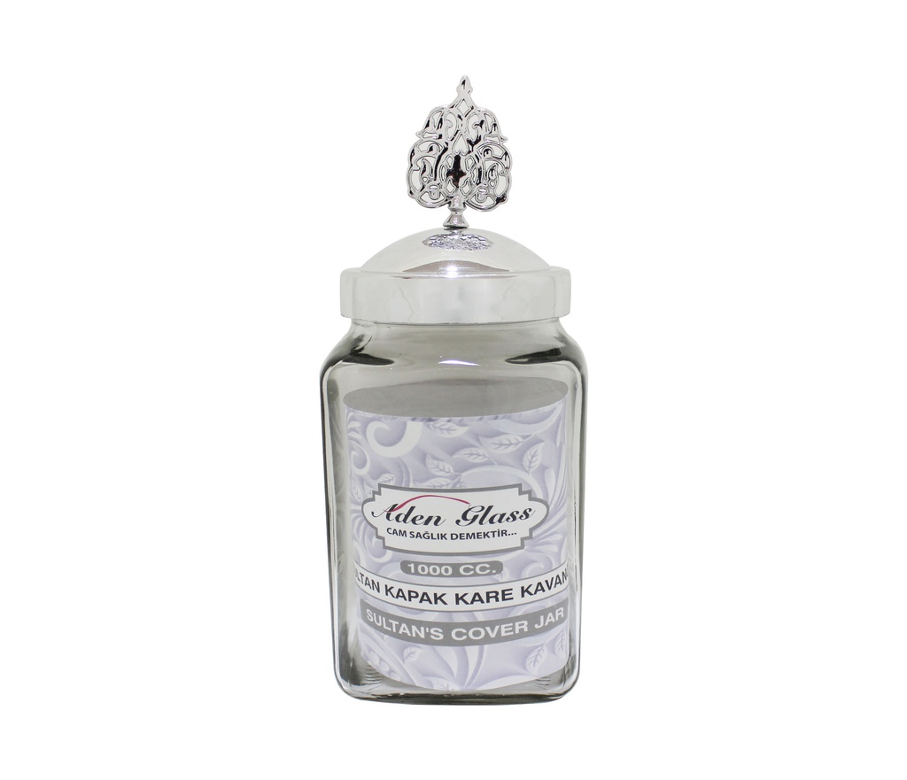 POTE DE CONSERVATION CARRE  SULTAN  ARGENT 1000 CC