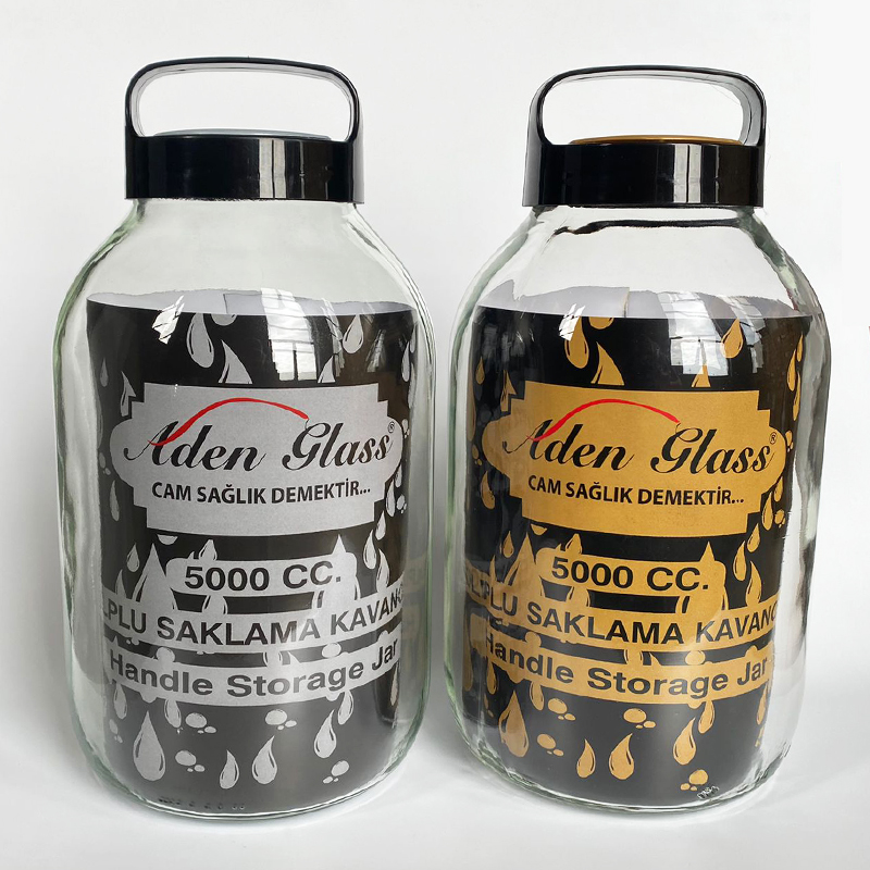 BOCAL VERRE AVEC POIGNEE 5000 CC MIX OR-ARGENT