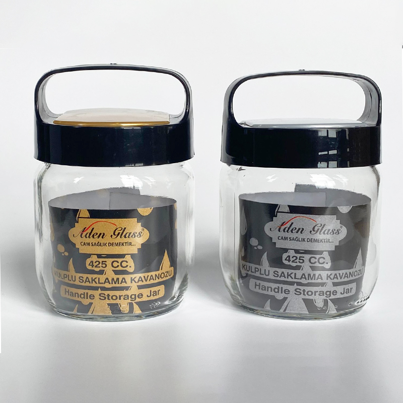BOCAL VERRE AVEC POIGNEE 425 CC MIX OR-ARGENT