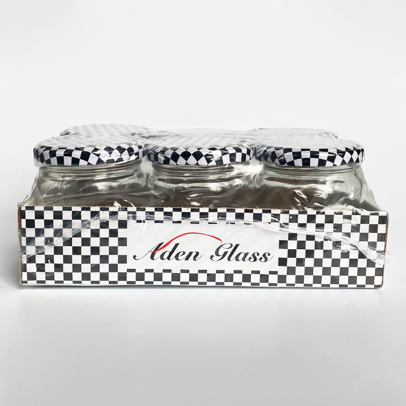 SET 6 BOITES VERRE AVEC COUVERCLE METAL 210 CC