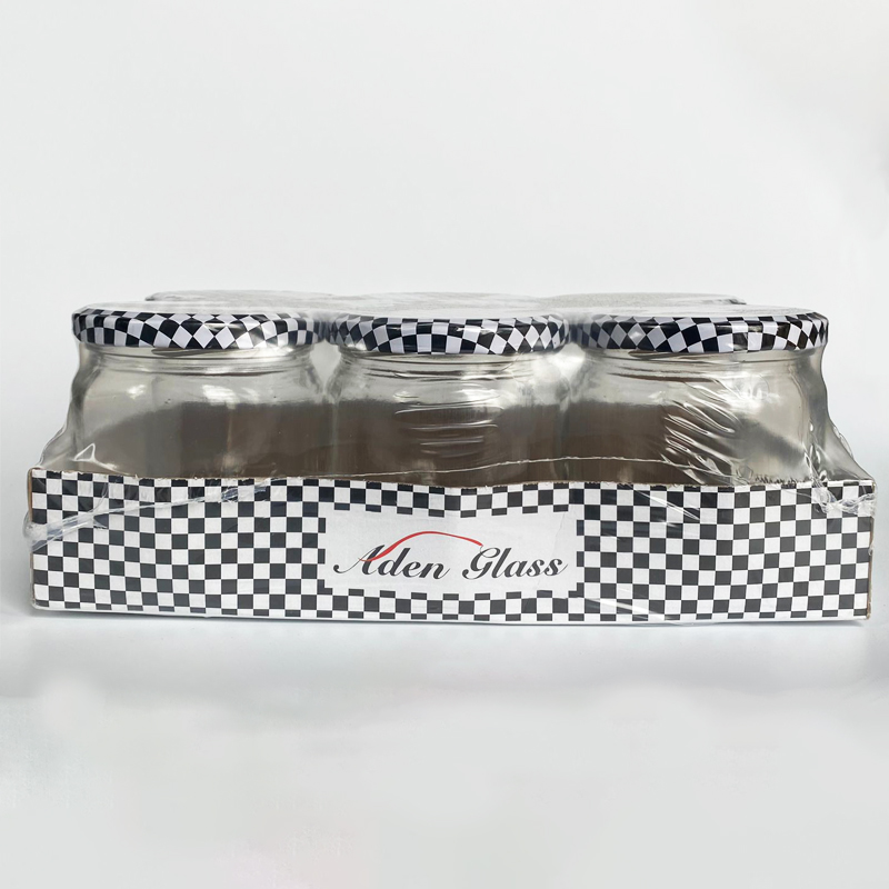 SET 6 BOITES VERRE AVEC COUVERCLE METAL 425 CC