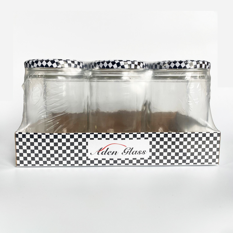 SET 6 BOITES VERRE AVEC COUVERCLE METAL 660 CC