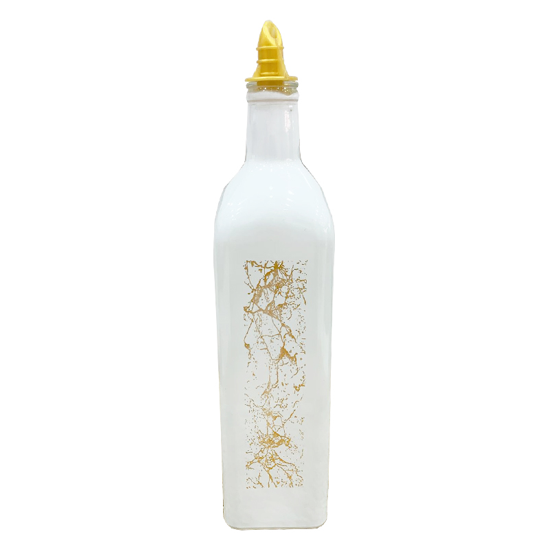 BOUTEILLE HUILE VERRE 750 CC DESIGN MARBRE BLANC