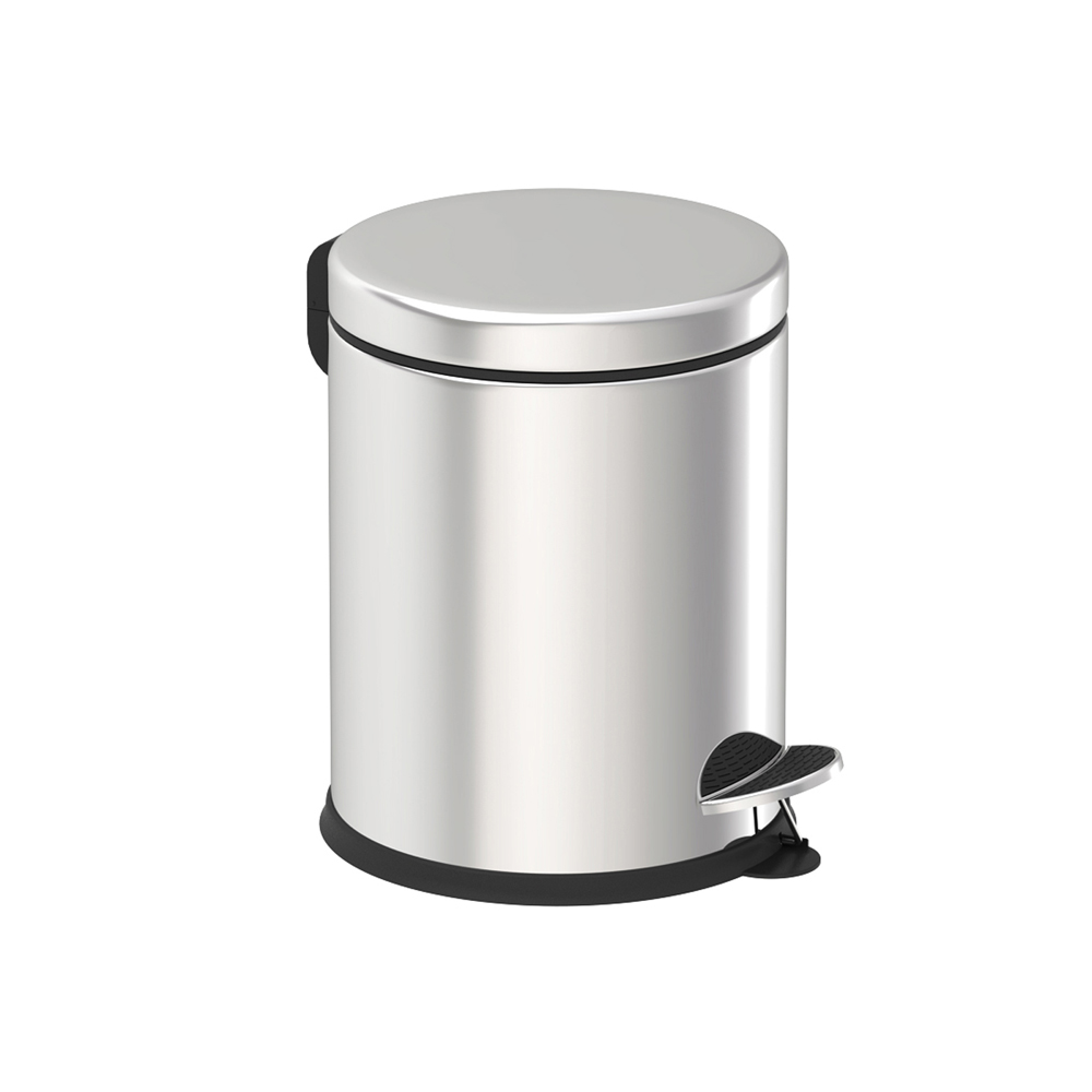 POUBELLE CHROME 5 LITRES PEDALE PLASTIQUE