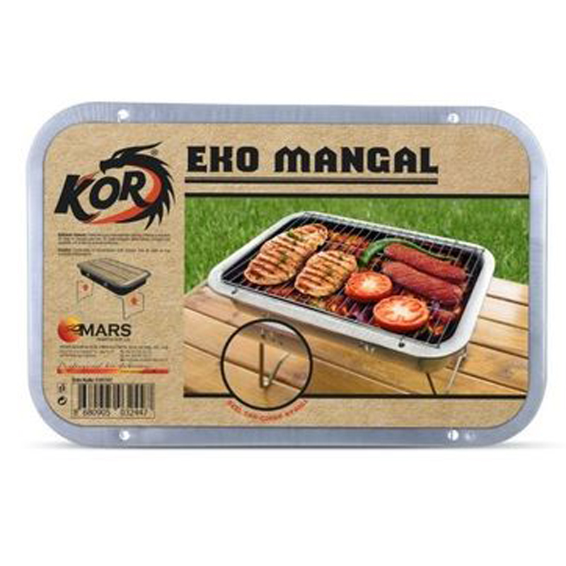 BARBECUE ECO METAL PORTABLE AVEC PIED: 29 CM H:44 CM