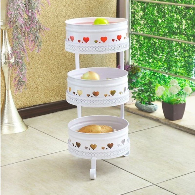 RANGE LEGUMES METAL 3 NIVEAUX - 68 X 28 CM BLANC