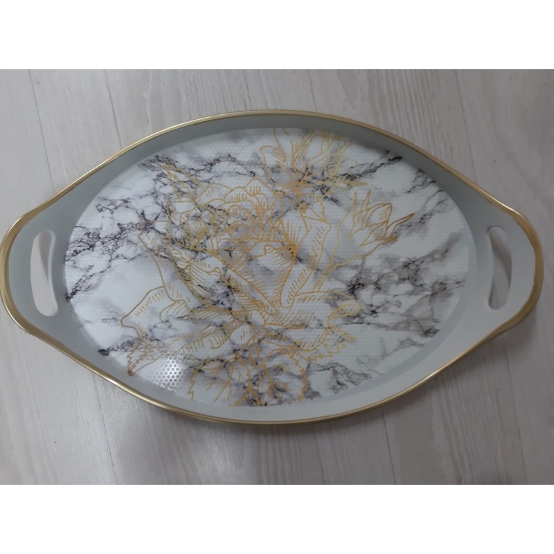 PLATEAU NOUVEAU DESING BLANC DORE