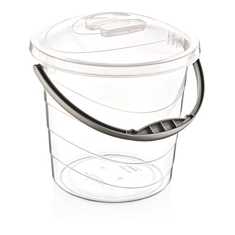 SEAU 10 LITRES TRANSPARENT AVEC COUVERCLE