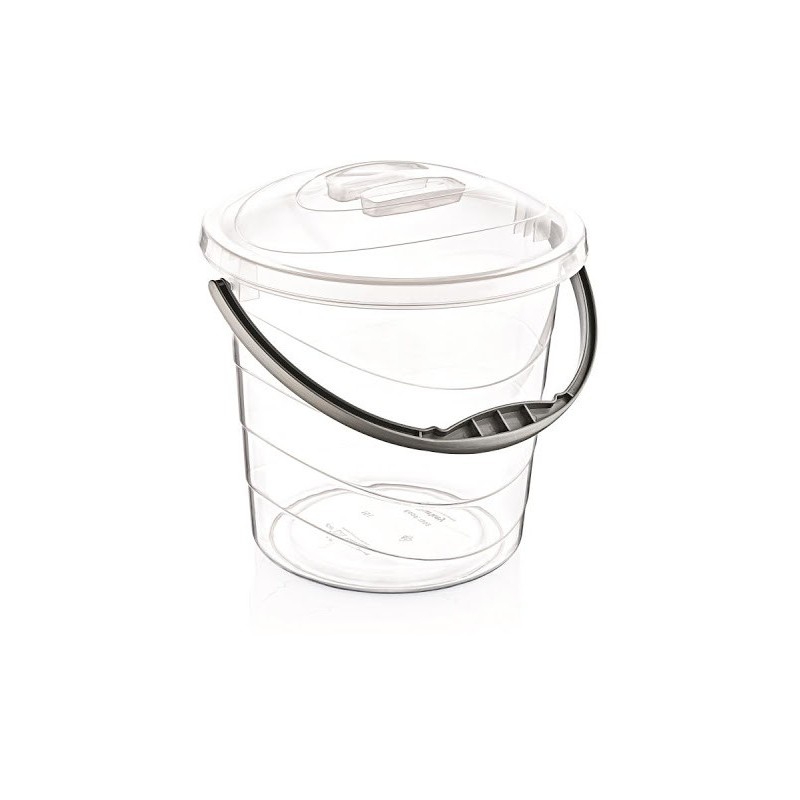 SEAU 15 LITRES TRANSPARENT AVEC COUVERCLE
