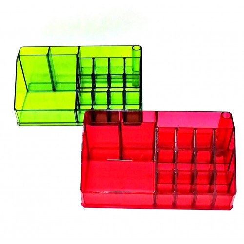 RANGEMENT MAQUILLAGE. ROUGE.VERT.POURPRE