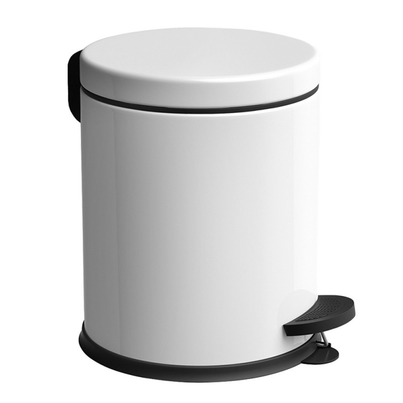 POUBELLE 12 LITRES PEDALE PLASTIQUE COULEUR (BLANC-BEIGE-NOIR)
