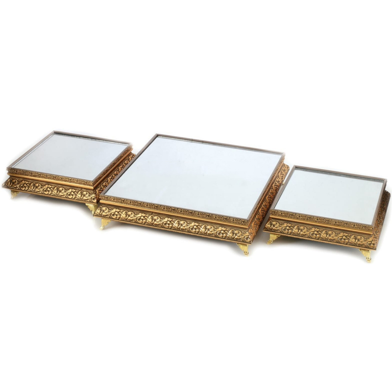 SET 3 PLATEAUX DE PRESENTATION  (2X20 CM + 1X30 CM) OR