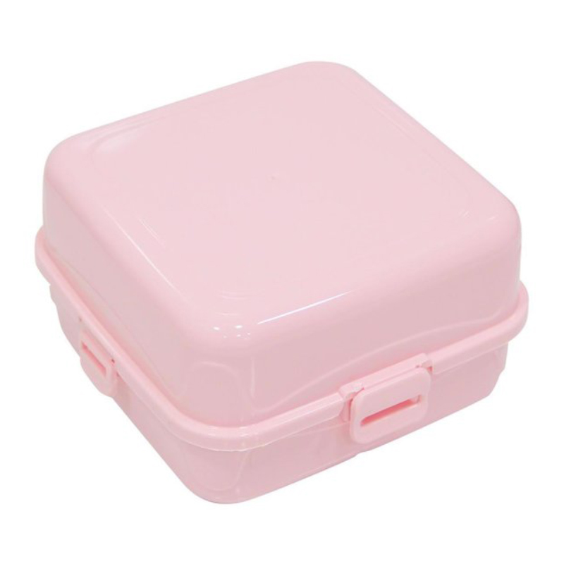 BOITE ALIMENTAIRE 3 COMPARTIMENTS 10X10X5 CM MIX VERT/ROSE