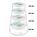 SET 4 BOITES ALIMENTAIRES ENFANT (0.65/0.45/0.30/0.20 LITRES) MIX DESIGNS