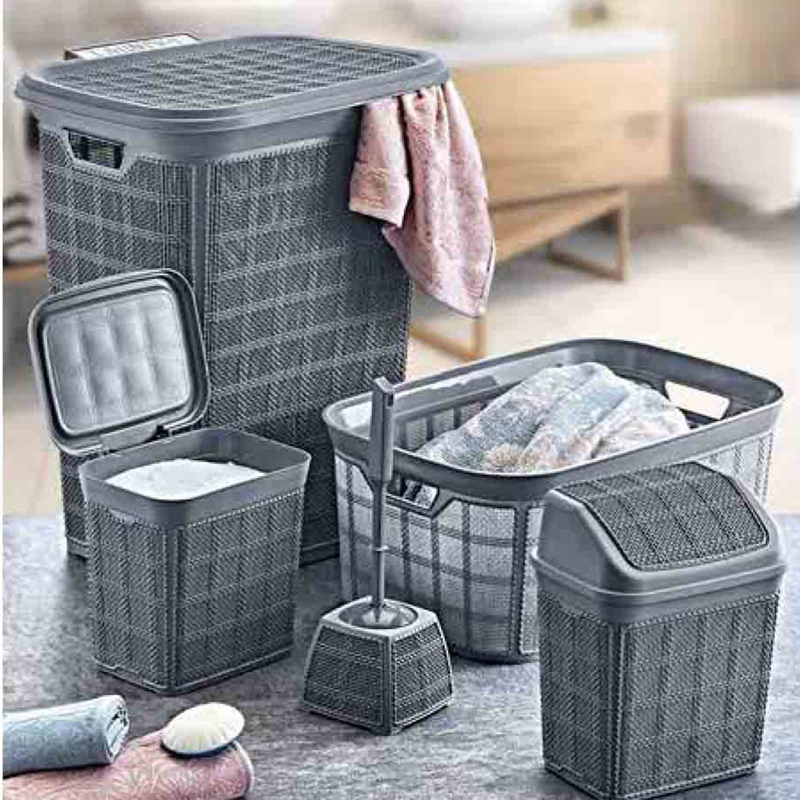 SET SALLE DE BAIN 5 PIECES GRIS