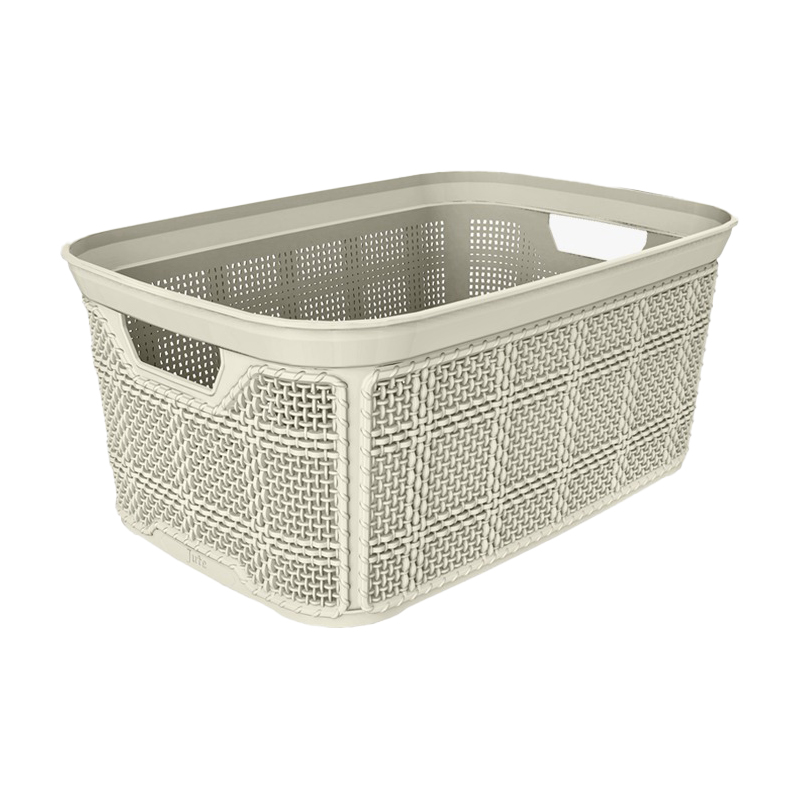 BOITE RANGEMENT 10 LITRES MIX GRIS/BEIGE/BLANC