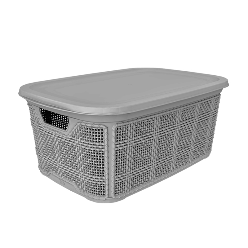 BOITE RANGEMENT 5 LITRES MIX BEIGE/GRIS