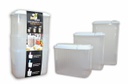 SET 3 PIECES RANGEMENT ALIMENTAIRE (1.2 LITRES/1.7 LITRES/2.4 LITRES) MIX GRIS/ROUGE/ROSE