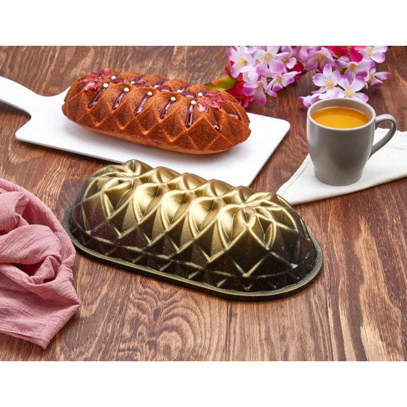 MOULE CAKE GRANIT 30 CM MODELE OR