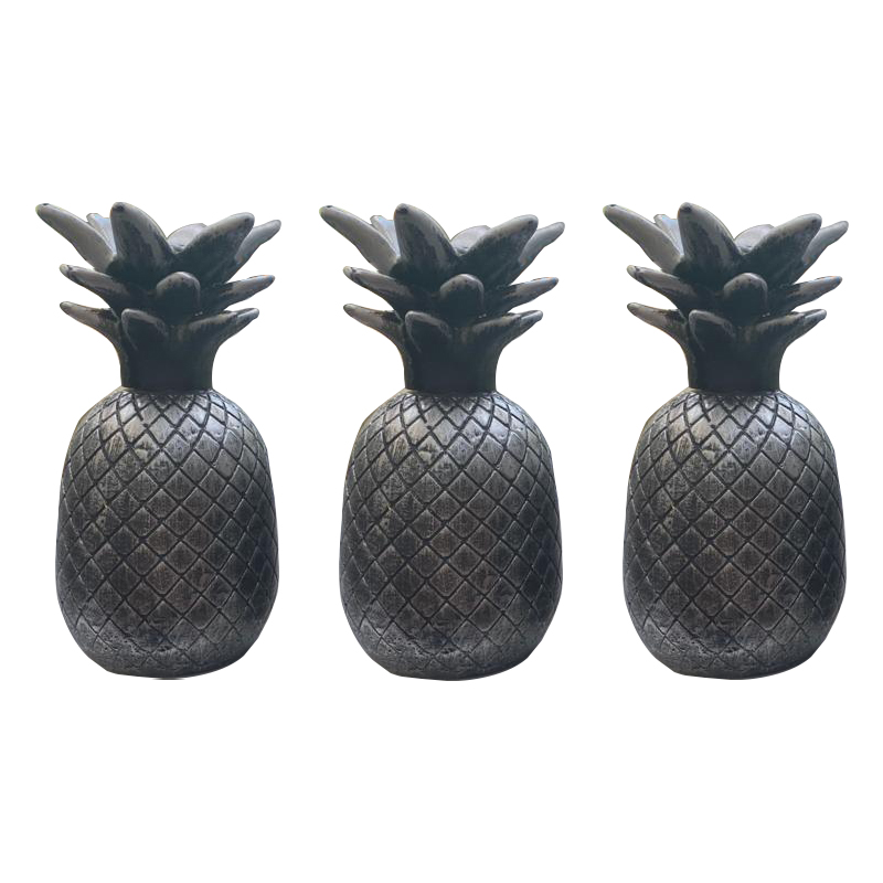 DECO ANANAS CERAMIQUE 3 PIECES - 14 CM