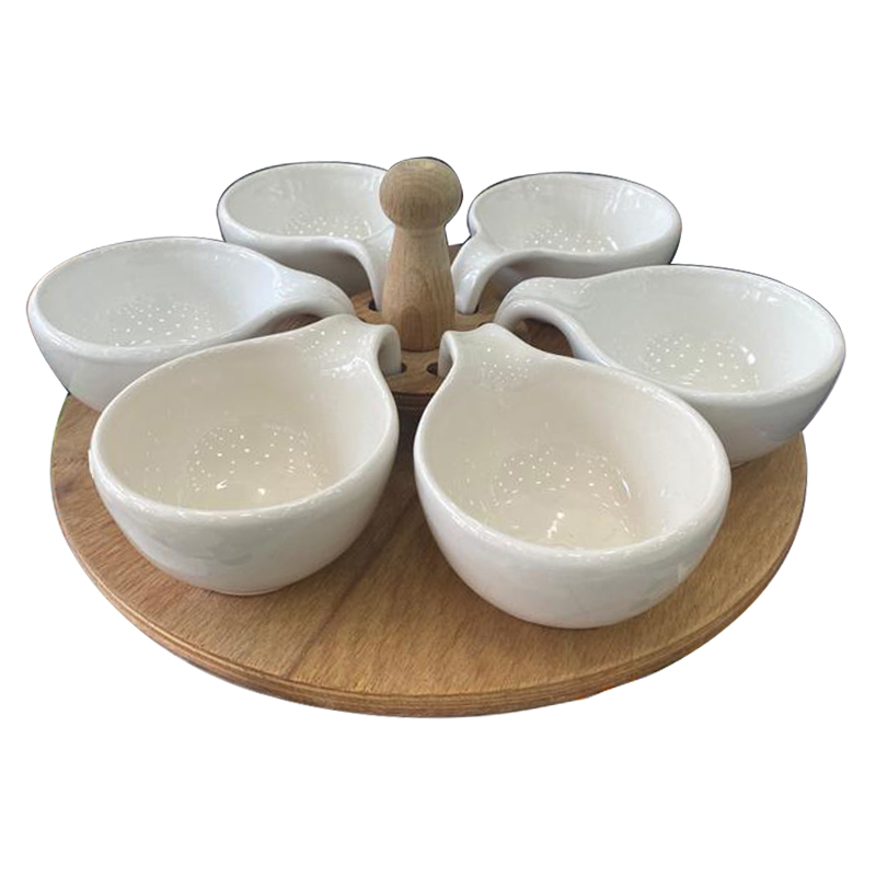 SET CERAMIQUE BOIS 6 PIECES - 28 X 10 CM