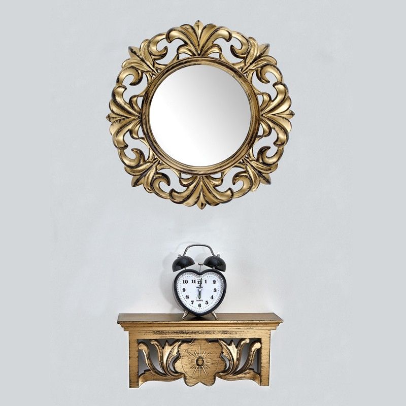 MIROIR MURAL 38X53CM MIX BLANC/OR/ARGENT/BEIGE