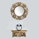 MIROIR MURAL 38X53CM MIX BLANC/OR/ARGENT/BEIGE