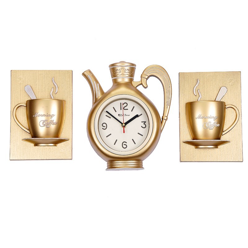 HORLOGE MURALE DECO BLANC/OR/ARGENT/NOIR