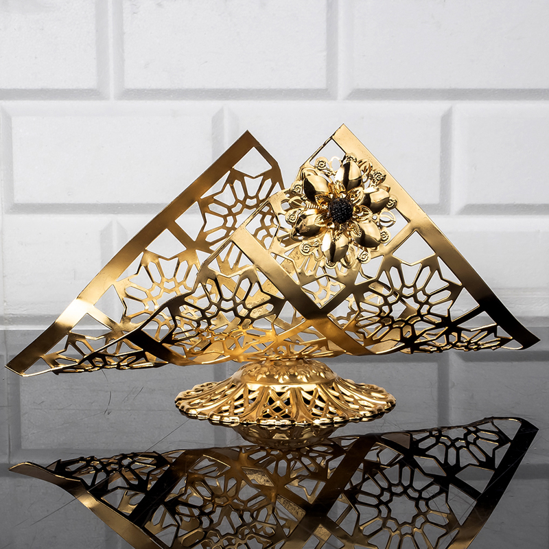 PORTE SERVIETTE TRIANGLE OR-ARGENT