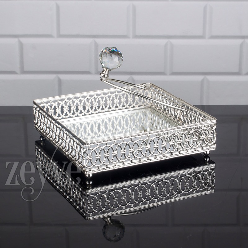 PORTE PAPIER DECO 18X18 CM MIX OR-ARGENT