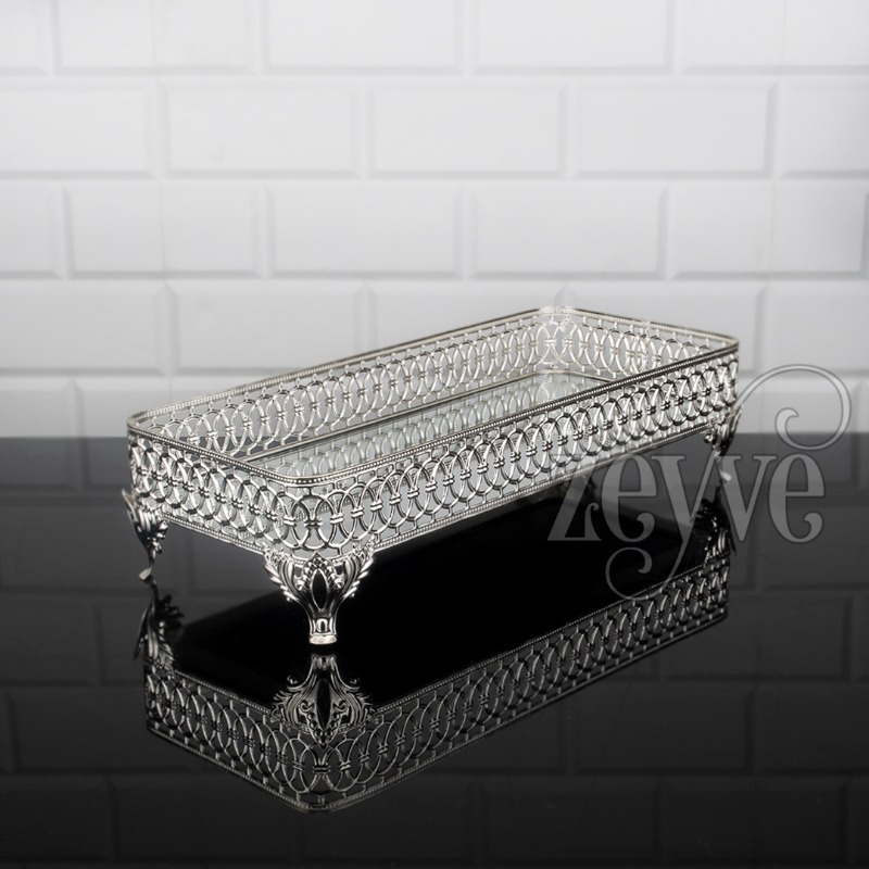 PETIT PLATEAU DECO 30X14 CM MIX OR-ARGENT