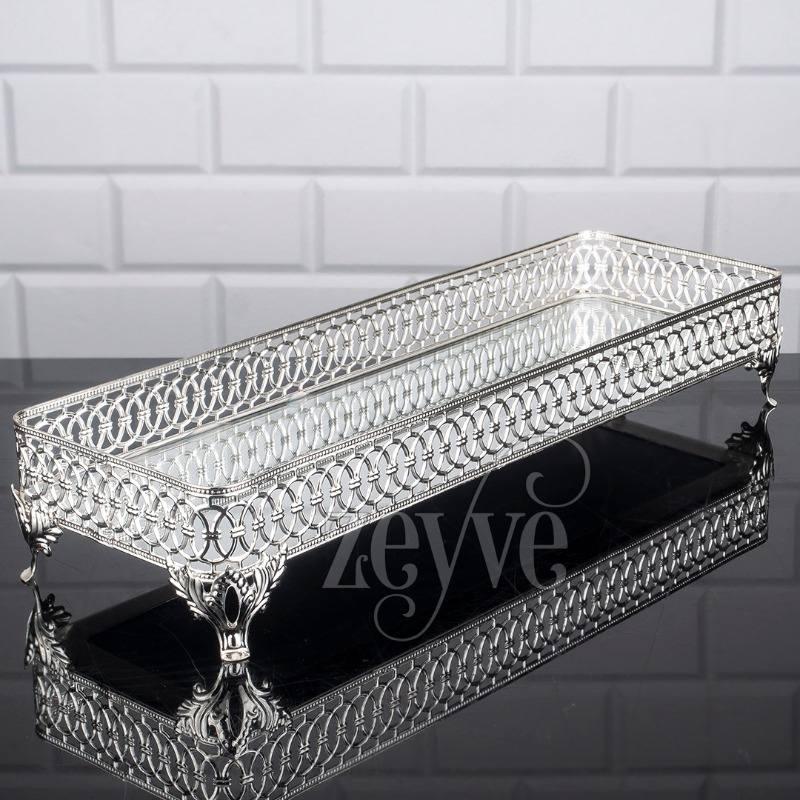 PLATEAU DECO 40X14 CM MIX OR-ARGENT