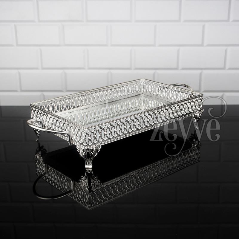 PLATEAU DECO 30X18 CM MIX OR-ARGENT