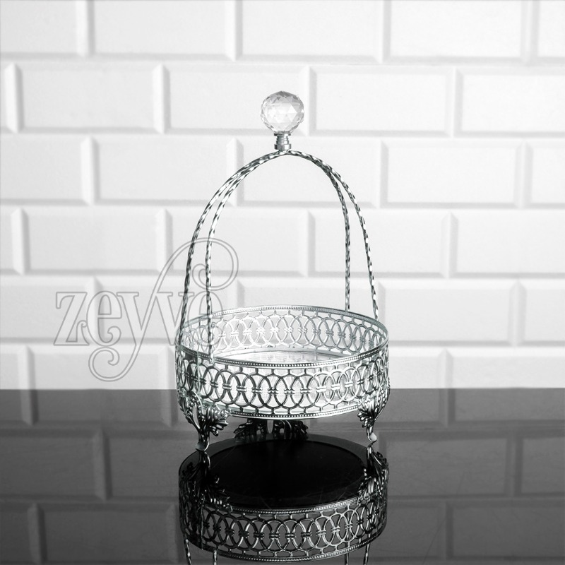 PLATEAU PANIER DECO 15X15 CM MIX OR-ARGENT
