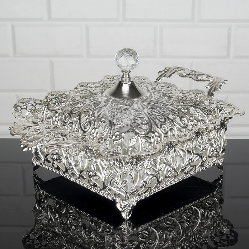 BOITE DECO 34X24X16 CM MIX OR/ARGENT