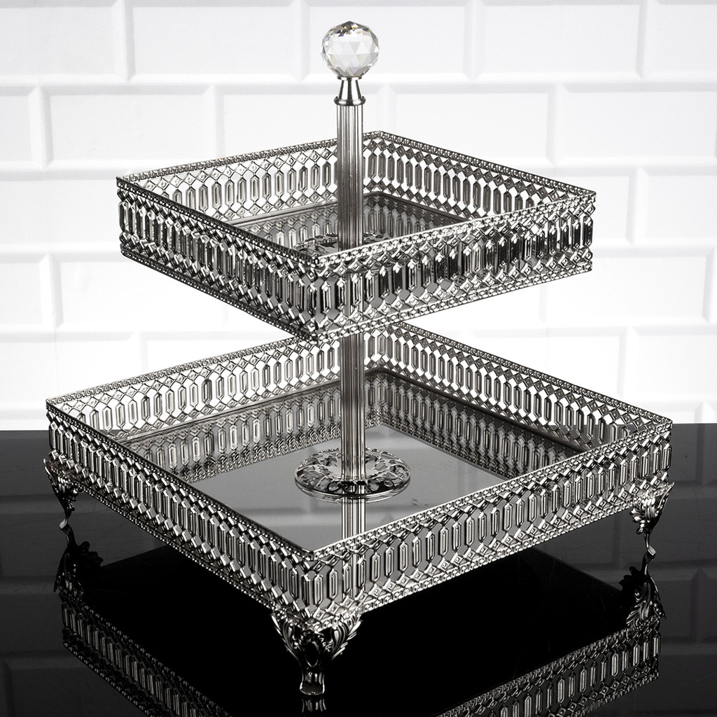 GRAND PLATEAU DECO CARRE 2 NIVEAUX 25X25X30