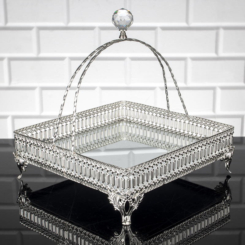 PLATEAU DECO 24X24X24 CM MIX OR/ARGENT