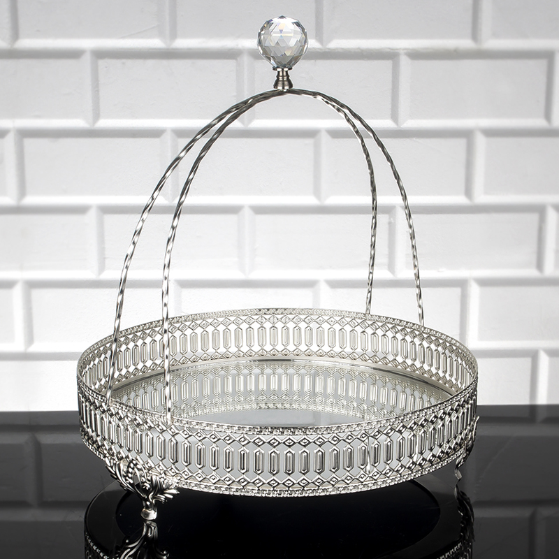 PLATEAU DECO 30X25 CM MIX OR/ARGENT