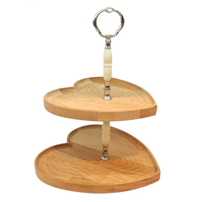 PLATEAU 2 NIVEAUX BOIS - 24 - 19 CM