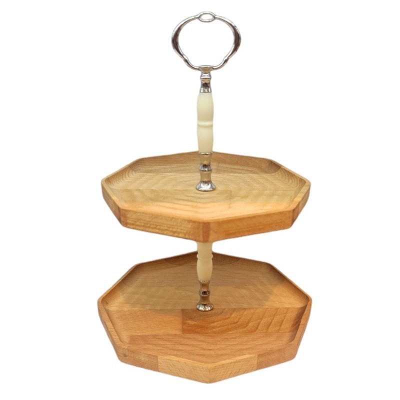 PLATEAU 2 NIVEAUX BOIS - 21 - 18 CM