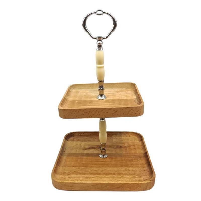 PLATEAU 2 NIVEAUX BOIS - 19 - 14 CM