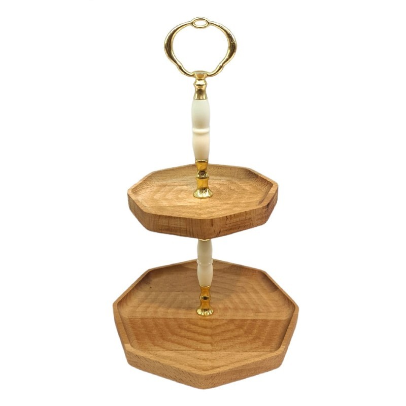 PLATEAU 2 NIVEAUX BOIS - 18-13 CM