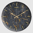 HORLOGE MURALE 35 CM COULEURS MIX:BLANC-NOIR-MARBRE