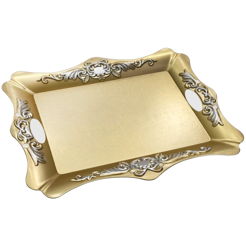 PLATEAU 36X28 CM MIX OR/ARGENT