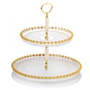 PLATEAU 2 NIVEAUX ROND EN VERRE 28*21* H24 CM