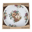 PLATEAU ROND AVEC POIGNEE 36CM COULEURS:BLANC ET NOIR