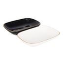 PLAT CERAMIQUE 14X9 CM MIX NOIR/BLANC