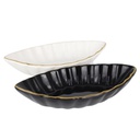 PLAT CERAMIQUE 18 X9 CM MIX NOIR/BLANC